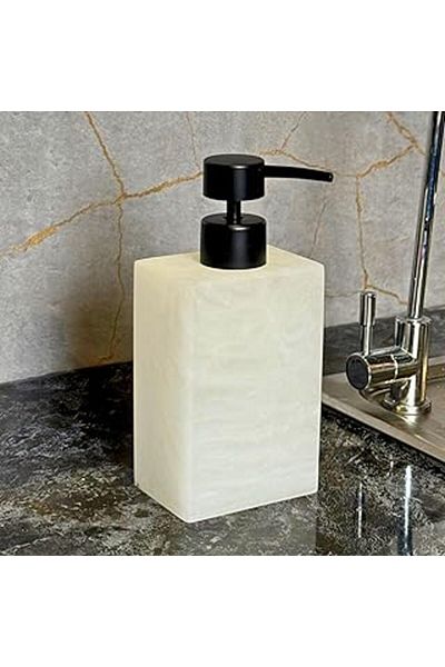 Hepta Collection Meturas Polyresin Liquid Soap Dispenser - Stylish and Durable Design 350 ml 12 X 5.5 cm