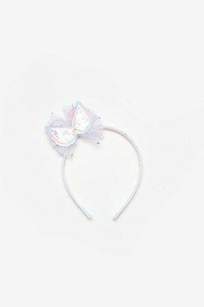 Le Mabelle Butterfly Patterned White Sequin Girl's Crown