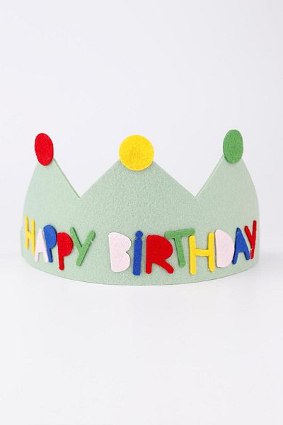 Le Mabelle Πράσινο ελαστικό τσόχα Happy Birthday Crown