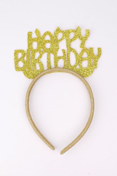 Le Mabelle Eva Girl Happy Birthday Crown - Gold Glitter