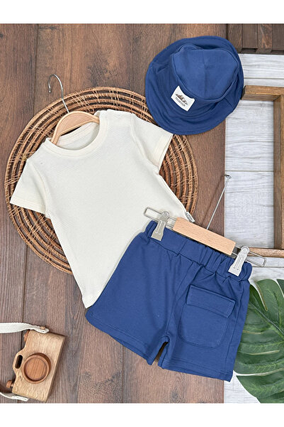 tiwitibaby بدلة صيفية للأطفال الأولاد مع قبعة سفاري وتفاصيل جيب ومشابك على الكتف