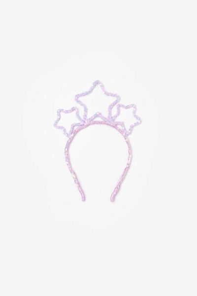 Le Mabelle Girl's Lilac Sequin Star Crown
