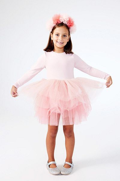 Le Mabelle Girls' Ballerina Dress with Powder Tutu Skirt - Miranda