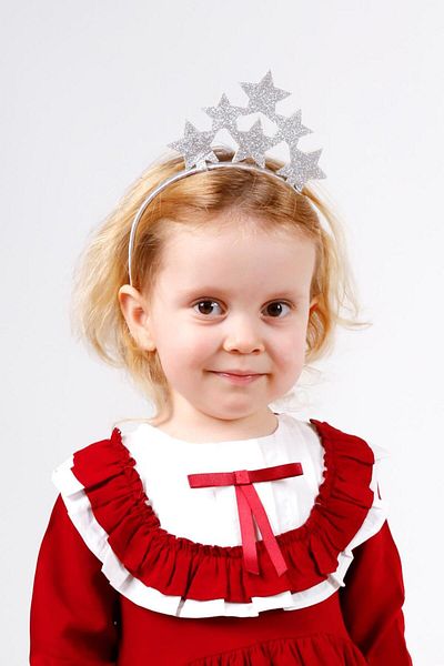 Le Mabelle Silver Row Star Glitter Girl's Crown