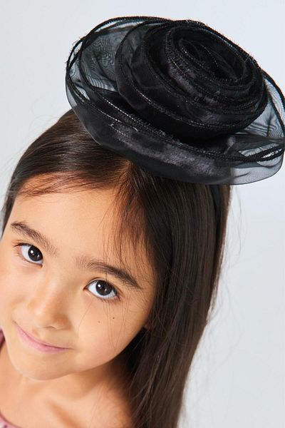 Le Mabelle Black Organza Rose Detailed Girl's Crown