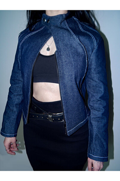 Oment Design Varilith Dark Denim Jacket – Zippered Denim Jacket – Limited Edition