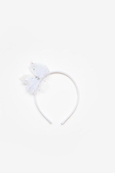 Le Mabelle Stone Detailed Ecru Girl's Crown with Rabbit Ears