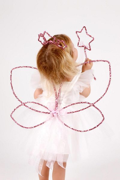 Le Mabelle Σετ κορώνας φούξια Glitter Butterfly Wing Wand Crown 3 τεμ