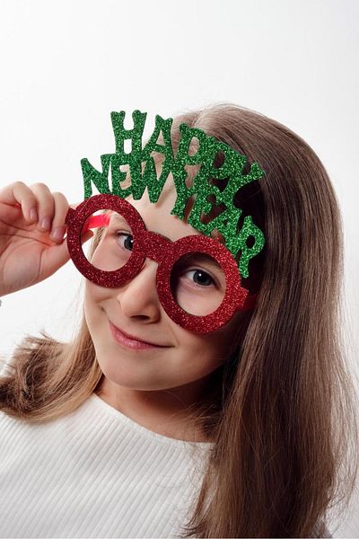 Le Mabelle Green Happy New Year Children's Christmas Party Glasses