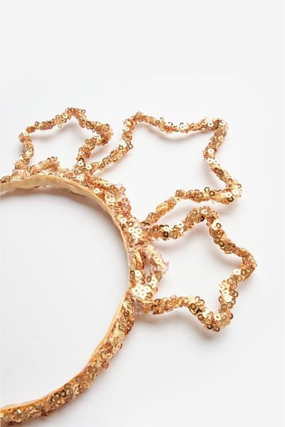 Le Mabelle Gold Sequin Star Girl's Crown