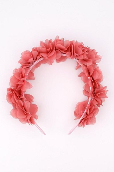 Le Mabelle Girl's Dried Rose Flower Patterned Crown