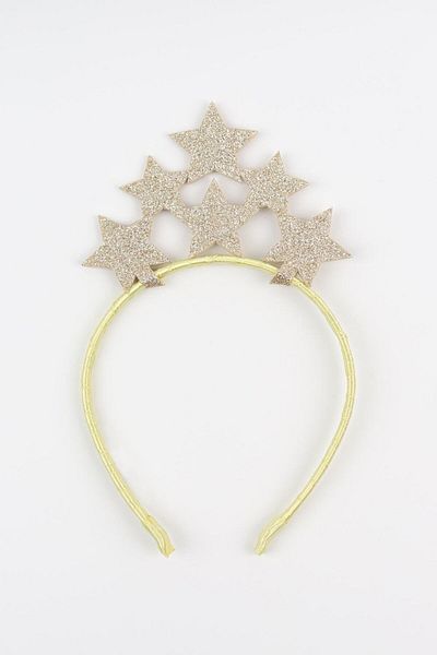 Le Mabelle Gold Row Star Glitter Girl's Crown