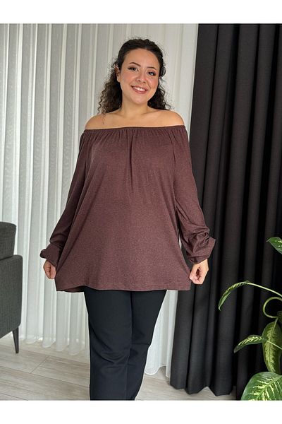 MODA ΓΥΝΑΙΚΕΙΑ ΜΠΛΟΥΖΑ ΜΑΝΔΟΝΑ ΜΑΛΛΙΟ ΒΙΣΚΟΝΤΟ ΜΕ ΜΕΓΑΛΟ ΜΕΓΕΘΟΣ