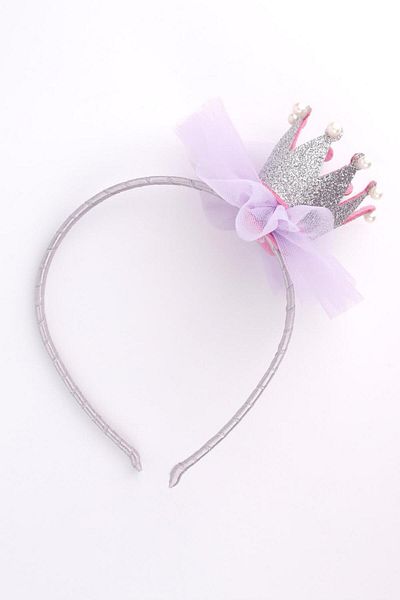 Le Mabelle Lilac Pearl Queen Tulle Girl's Crown
