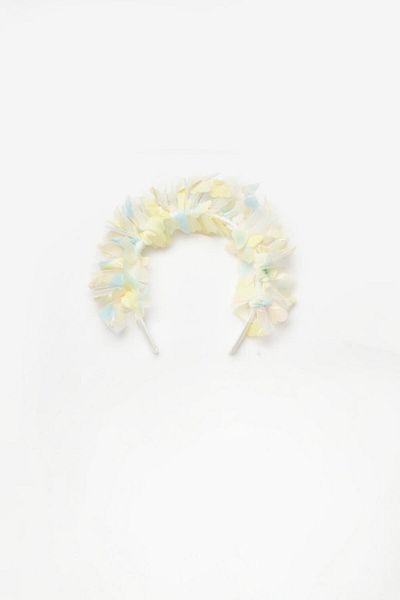 Le Mabelle Yellow Butterfly Embroidered Girl's Tulle Crown