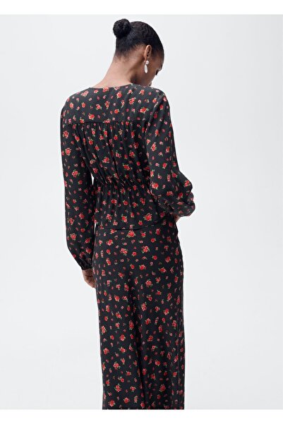 MANGO Woman Volanlı çiçek desenli bluz