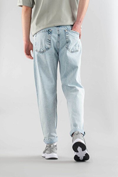 bombe Ανδρικό Ice Blue Straight Fit Jean Lycra Τζιν Παντελόνι Boyfrend Denim