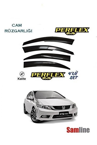 PERFLEX Honda Civic Sedan Fb7 2013 Modeller için Cam Rüzgarlığı Takımı 4'lü S...
