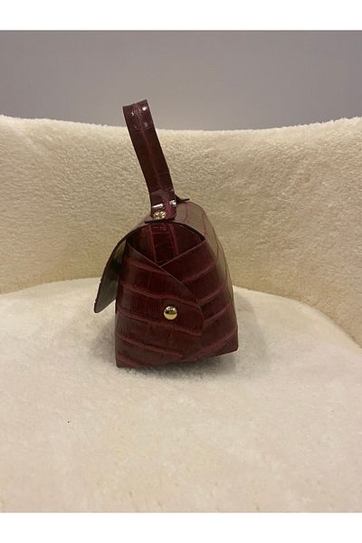 YMZBAG Mini Claret Red Crocodile Handbag