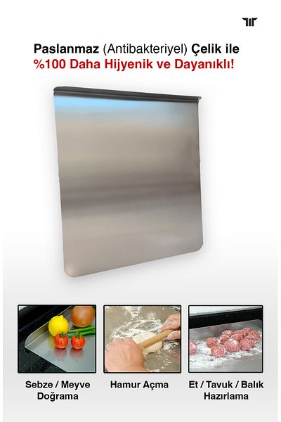 Tifer Ti̇fer 304 Stainless Steel Antibacterial Cutting and Dough Rolling Stand