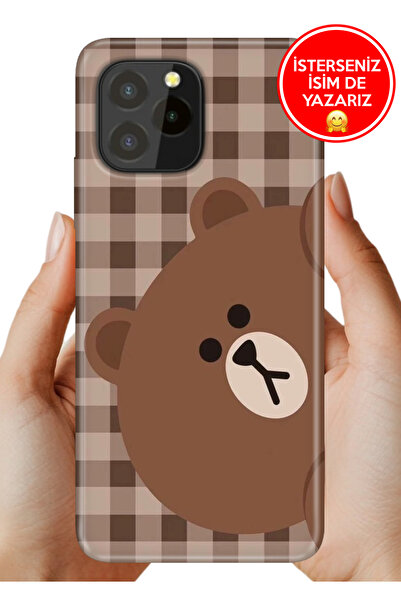 oukitel C21 Pro / Plus Kılıf Desenli Baskılı Kamera Korumalı Silikon Ekose Bear