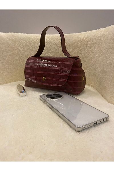 YMZBAG Mini Claret Red Crocodile Handbag