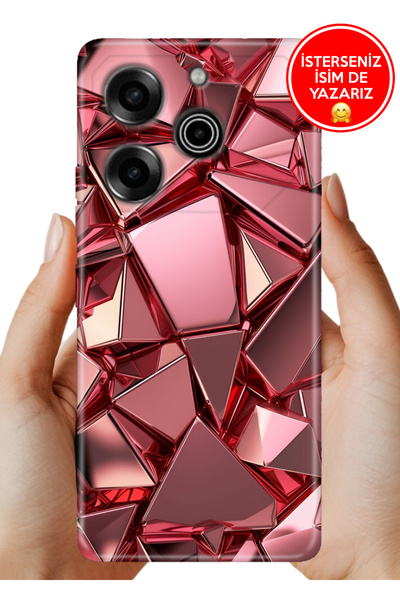 TECNO Pova 6 Pro Uyumlu Kılıf Desenli Rubber Kamera Korumalı Silikon Pembedeco