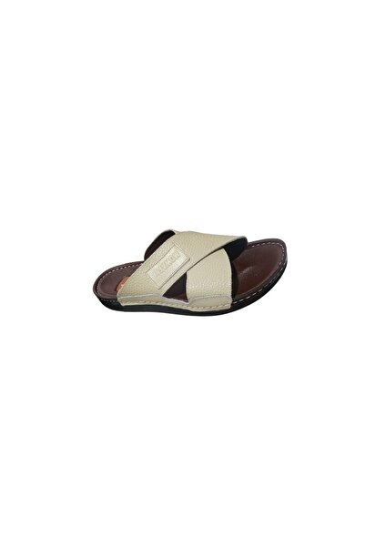 Handmade Men's Handmade Leather Slippers-Natural Leather, Orthopedic Sole,Suitable for Heel Pain&Diabetics