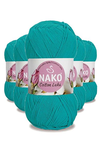 NAKO 5 Pieces Cotton Luxury Vest Tunic Sweater Blouse Cardigan Lanyard Wool Dark Turquoise 97581