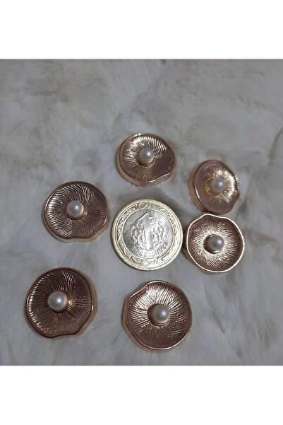 beyna aksesuar Μεταλλικό μπλέιζερ με χρυσό μαργαριτάρι - 2,29 εκ., μοντέλο Oyster, κουμπί καμπαρντίνας, συσκευασία 6 τεμαχίων