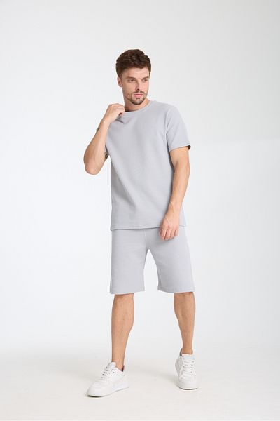 KAPHONE Men's Waffle Fabric Tshirt Shorts Suit