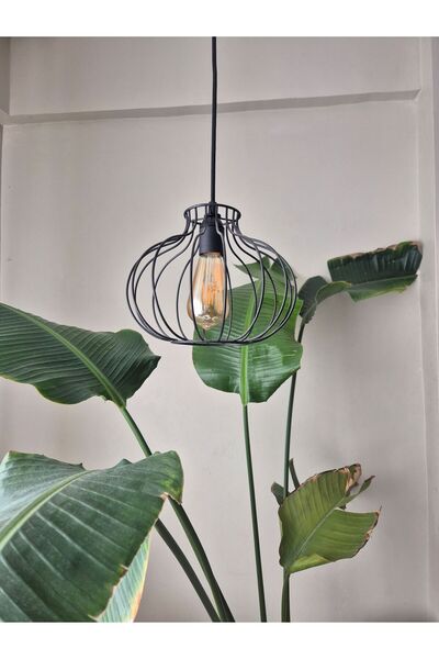 zaasdesign Rustik Metal Avize Mutfak Hol Bar Cafe Dekorasyonu İçin Uygun (Plastik Duy Dahil)