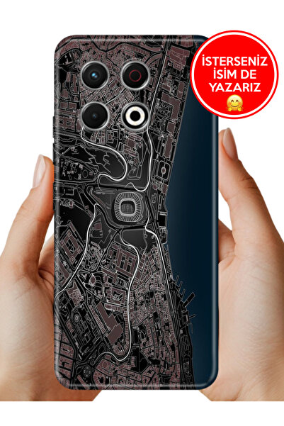 TECNO Spark 30 Pro KL7 Kılıf Rubber Esnek Silikon Tam Koruma SiyahBeyaz Stadyum