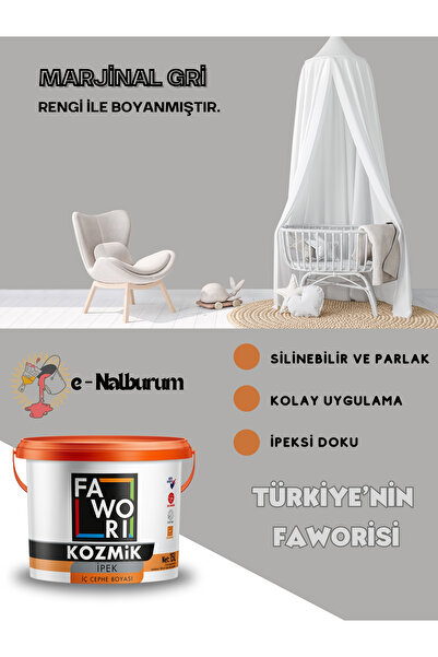 Fawori Kozmik İpek Tam Silinebilir-Silikonlu İpeksi Mat İç Cephe Boyası 2.5lt...