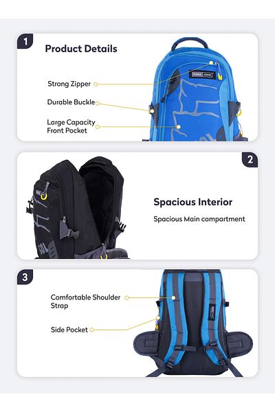 PARAJOHN Frontier Series 22 inch Premium Mountain Bag - Blue