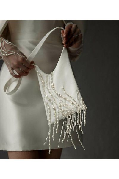 Mel Boutique Pearl Satin Bridal Bag