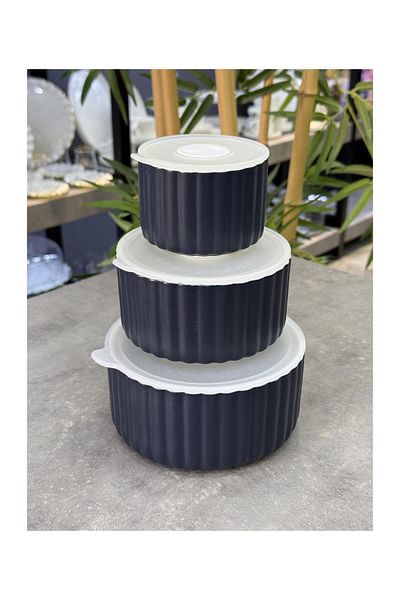 ACAR Navy Blue 3-Piece Vacuum Storage Container Series