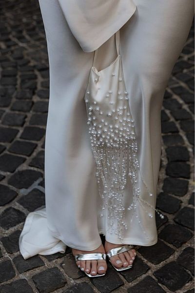 Mel Boutique Pearl Satin Bridal Bag