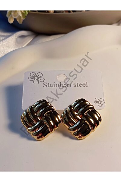 stainless steell أقراط فولاذية مربعة