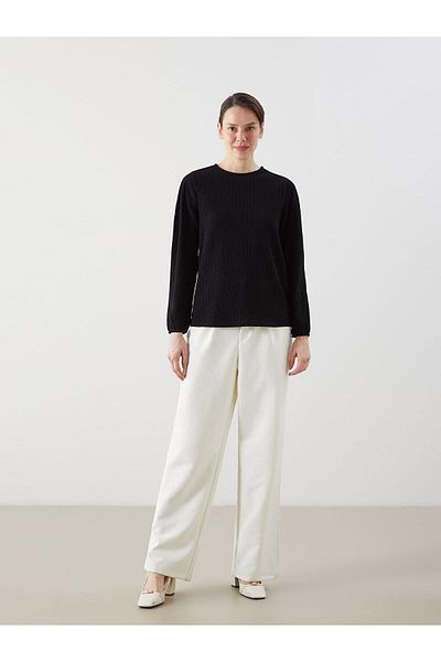 LC Waikiki Γυναικεία μπλούζα με υφή LCW Grace Crew Neck