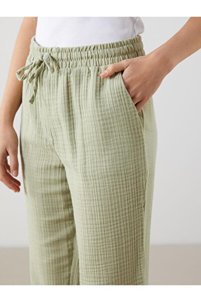 LC Waikiki XSIDE  Beli Lastikli Düz Müslin Kadın Pantolon