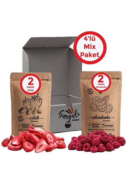 gargalı Ahududu (FRAMBUAZ) - Çilek - Dondurularak Kurutulmuş Meyve Cipsi - 4l...