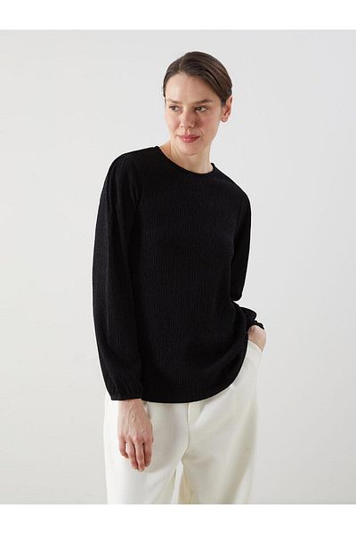 LC Waikiki Γυναικεία μπλούζα με υφή LCW Grace Crew Neck