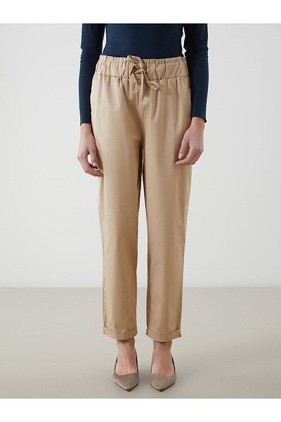 LC Waikiki Pantaloni de damă LCW Vision din Gabardină, cu talie elastică