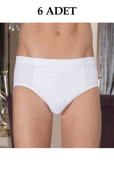 Berrak Men's Slip White Panties 6-Pack
