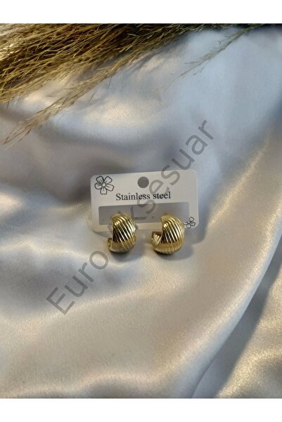 stainless steell أقراط مخططة من الذهب الصلب