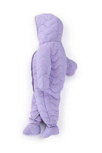 DeKuBaby Quilted Snap Fastener Inner Lining Fur Hooded Winter Baby Cosmonaut-Astronaut Jumpsuit Coat