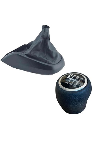 ZETOTO Fiat Doblo 3 Black Gear Shift Knob and Gaiter Suit 6 Onwards Models 55346753