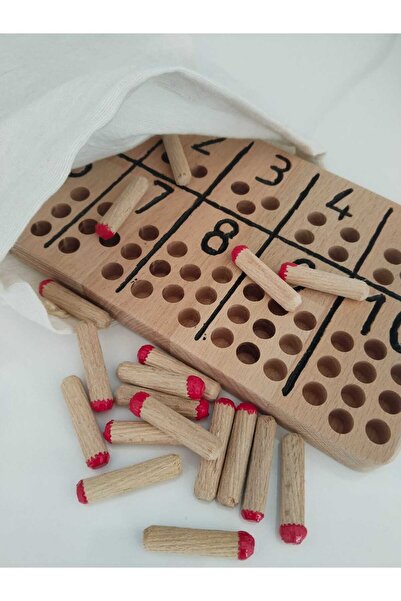 WOODTOY'S ORGANİK OYUNCAK DÜNYASI Mountessory Number Learning Toy with Bars