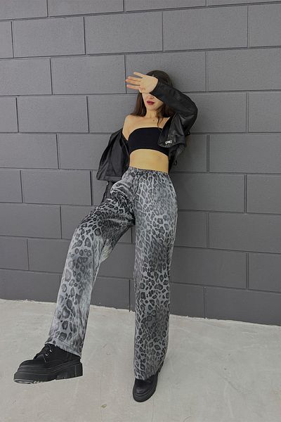 ELANO Leopard Shiny Elastic Pants